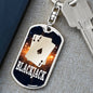 Black Jack Keychain Dog Tag Stainless Steel or 18k Gold-Express Your Love Gifts