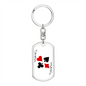 Black Joker Gambler Keychain Stainless Steel or 18k Gold Dog Tag Keyring-Express Your Love Gifts