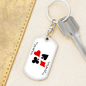 Black Joker Gambler Keychain Stainless Steel or 18k Gold Dog Tag Keyring-Express Your Love Gifts