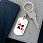 Black Joker Gambler Keychain Stainless Steel or 18k Gold Dog Tag Keyring-Express Your Love Gifts