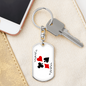Black Joker Gambler Keychain Stainless Steel or 18k Gold Dog Tag Keyring-Express Your Love Gifts