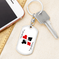Black Joker Gambler Keychain Stainless Steel or 18k Gold Dog Tag Keyring-Express Your Love Gifts