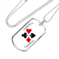 Black Joker Gambler Necklace Stainless Steel or 18k Gold Dog Tag 24" Chain-Express Your Love Gifts