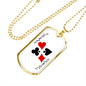 Black Joker Gambler Necklace Stainless Steel or 18k Gold Dog Tag 24" Chain-Express Your Love Gifts