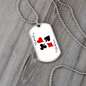 Black Joker Gambler Necklace Stainless Steel or 18k Gold Dog Tag 24" Chain-Express Your Love Gifts