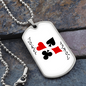 Black Joker Gambler Necklace Stainless Steel or 18k Gold Dog Tag 24" Chain-Express Your Love Gifts