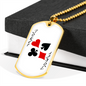 Black Joker Gambler Necklace Stainless Steel or 18k Gold Dog Tag 24" Chain-Express Your Love Gifts