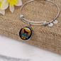 Black Labrador Mom Bracelet Stainless Steel or 18k Gold Circle Bangle-Express Your Love Gifts
