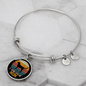 Black Labrador Mom Bracelet Stainless Steel or 18k Gold Circle Bangle-Express Your Love Gifts