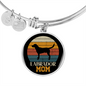 Black Labrador Mom Bracelet Stainless Steel or 18k Gold Circle Bangle-Express Your Love Gifts