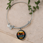 Black Labrador Mom Bracelet Stainless Steel or 18k Gold Circle Bangle-Express Your Love Gifts