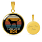 Black Labrador Mom Circle Necklace Stainless Steel or 18k Gold 18-22"-Express Your Love Gifts