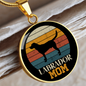 Black Labrador Mom Circle Necklace Stainless Steel or 18k Gold 18-22"-Express Your Love Gifts