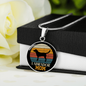 Black Labrador Mom Circle Necklace Stainless Steel or 18k Gold 18-22"-Express Your Love Gifts