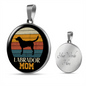Black Labrador Mom Circle Necklace Stainless Steel or 18k Gold 18-22"-Express Your Love Gifts