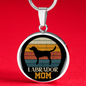 Black Labrador Mom Circle Necklace Stainless Steel or 18k Gold 18-22"-Express Your Love Gifts