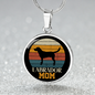 Black Labrador Mom Circle Necklace Stainless Steel or 18k Gold 18-22"-Express Your Love Gifts
