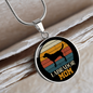 Black Labrador Mom Circle Necklace Stainless Steel or 18k Gold 18-22"-Express Your Love Gifts