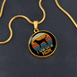 Black Labrador Mom Circle Necklace Stainless Steel or 18k Gold 18-22"-Express Your Love Gifts