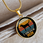 Black Labrador Mom Circle Necklace Stainless Steel or 18k Gold 18-22"-Express Your Love Gifts