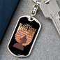Black Mom Keychain Stainless Steel or 18k Gold Dog Tag Keyring-Express Your Love Gifts