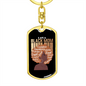 Black Mom Keychain Stainless Steel or 18k Gold Dog Tag Keyring-Express Your Love Gifts