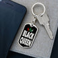 Black Queen Dog Tag Pendant Keychain Stainless Steel or 18k Gold-Express Your Love Gifts