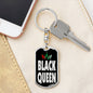 Black Queen Dog Tag Pendant Keychain Stainless Steel or 18k Gold-Express Your Love Gifts