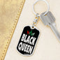 Black Queen Dog Tag Pendant Keychain Stainless Steel or 18k Gold-Express Your Love Gifts