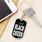 Black Queen Dog Tag Pendant Keychain Stainless Steel or 18k Gold-Express Your Love Gifts