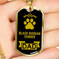 Black Russian Terrier Dad Dog Necklace Stainless Steel or 18k Gold Dog Tag W 24" Dog Owner Lover-Express Your Love Gifts