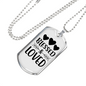 Bless And Loved Necklace Stainless Steel or 18k Gold Dog Tag 24" Chain-Express Your Love Gifts