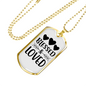 Bless And Loved Necklace Stainless Steel or 18k Gold Dog Tag 24" Chain-Express Your Love Gifts