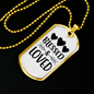 Bless And Loved Necklace Stainless Steel or 18k Gold Dog Tag 24" Chain-Express Your Love Gifts