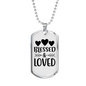 Bless And Loved Necklace Stainless Steel or 18k Gold Dog Tag 24" Chain-Express Your Love Gifts