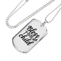 Bless This Child Cross Necklace Stainless Steel or 18k Gold Dog Tag 24" Chain-Express Your Love Gifts