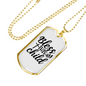 Bless This Child Cross Necklace Stainless Steel or 18k Gold Dog Tag 24" Chain-Express Your Love Gifts