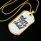 Bless This Child Cross Necklace Stainless Steel or 18k Gold Dog Tag 24" Chain-Express Your Love Gifts