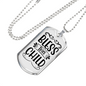 Bless This Child Necklace Stainless Steel or 18k Gold Dog Tag 24" Chain-Express Your Love Gifts