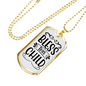Bless This Child Necklace Stainless Steel or 18k Gold Dog Tag 24" Chain-Express Your Love Gifts