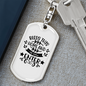 Bless This Home Keychain Stainless Steel or 18k Gold Dog Tag Keyring-Express Your Love Gifts