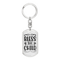 Bless This Keychain Stainless Steel or 18k Gold Dog Tag Keyring-Express Your Love Gifts