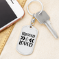 Blessed And Loved Arrow Keychain Stainless Steel or 18k Gold Dog Tag Keyring-Express Your Love Gifts