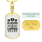 Blessed And Loved Cross Keychain Stainless Steel or 18k Gold Dog Tag Keyring-Express Your Love Gifts