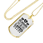 Blessed And Loved Cross Necklace Stainless Steel or 18k Gold Dog Tag 24" Chain-Express Your Love Gifts