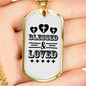 Blessed And Loved Cross Necklace Stainless Steel or 18k Gold Dog Tag 24" Chain-Express Your Love Gifts