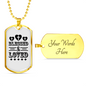 Blessed And Loved Cross Necklace Stainless Steel or 18k Gold Dog Tag 24" Chain-Express Your Love Gifts