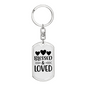 Blessed And Loved Keychain Stainless Steel or 18k Gold Dog Tag Keyring-Express Your Love Gifts