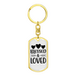 Blessed And Loved Keychain Stainless Steel or 18k Gold Dog Tag Keyring-Express Your Love Gifts