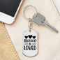 Blessed And Loved Keychain Stainless Steel or 18k Gold Dog Tag Keyring-Express Your Love Gifts